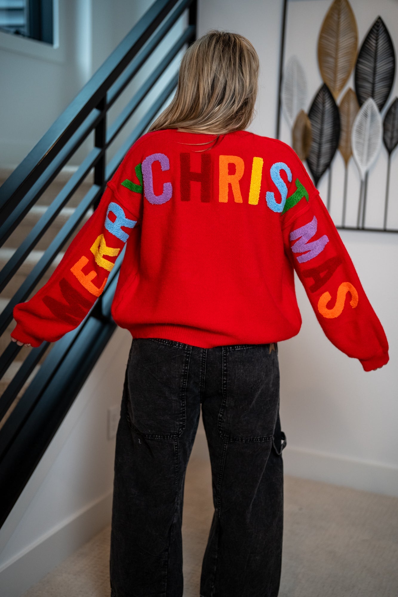 Mello Christmas Lettering Cardigan