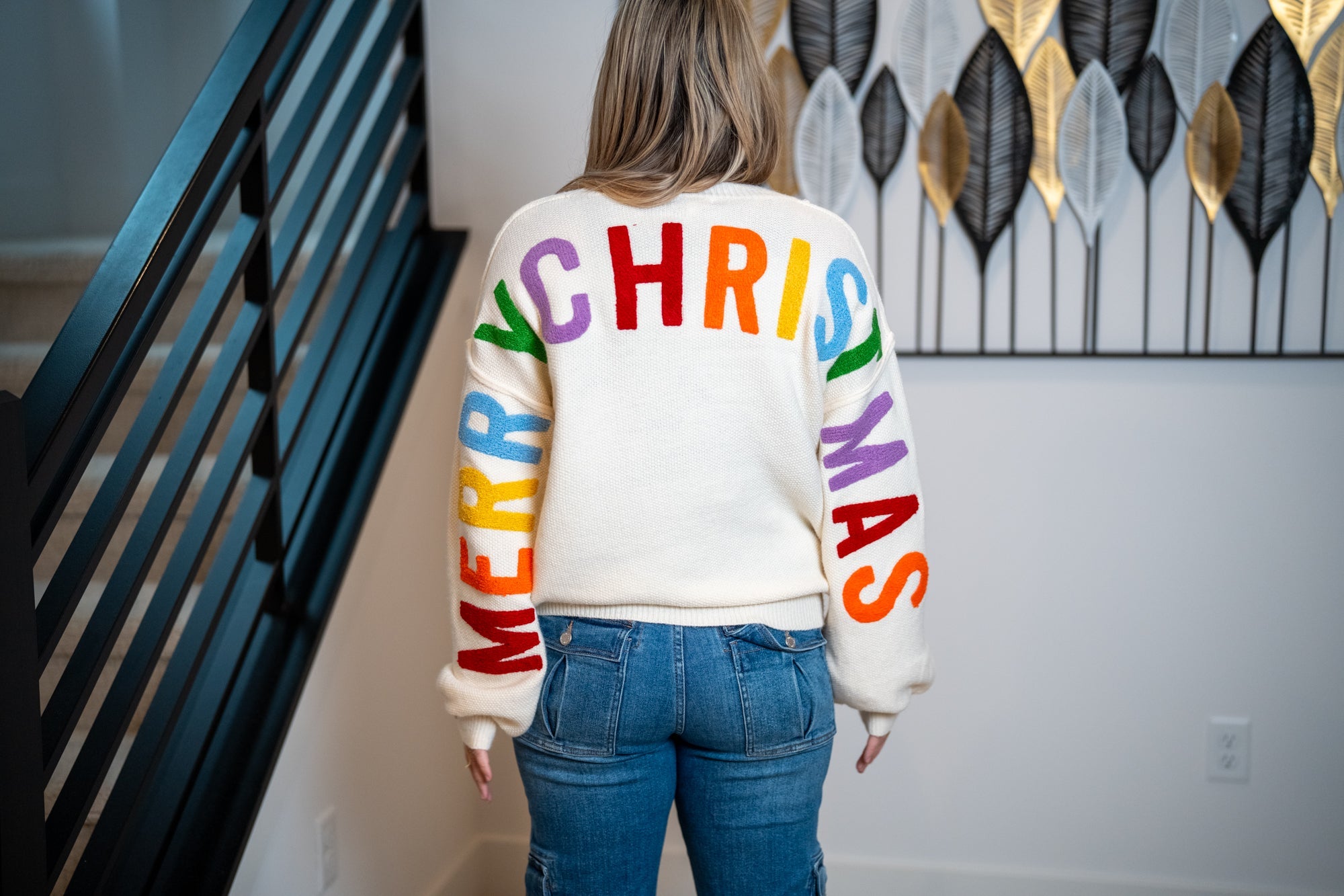 Mello Christmas Lettering Cardigan