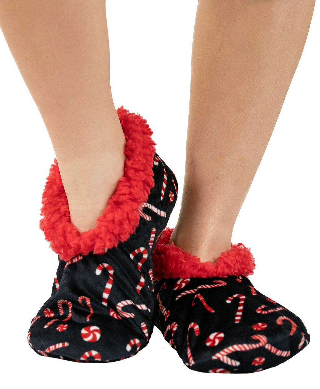 Lazy One Candy Cane Fuzzy Feet Slipper