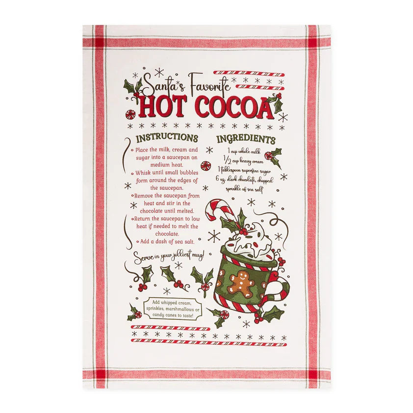Hot Cocoa Flour Sack Dish Towel