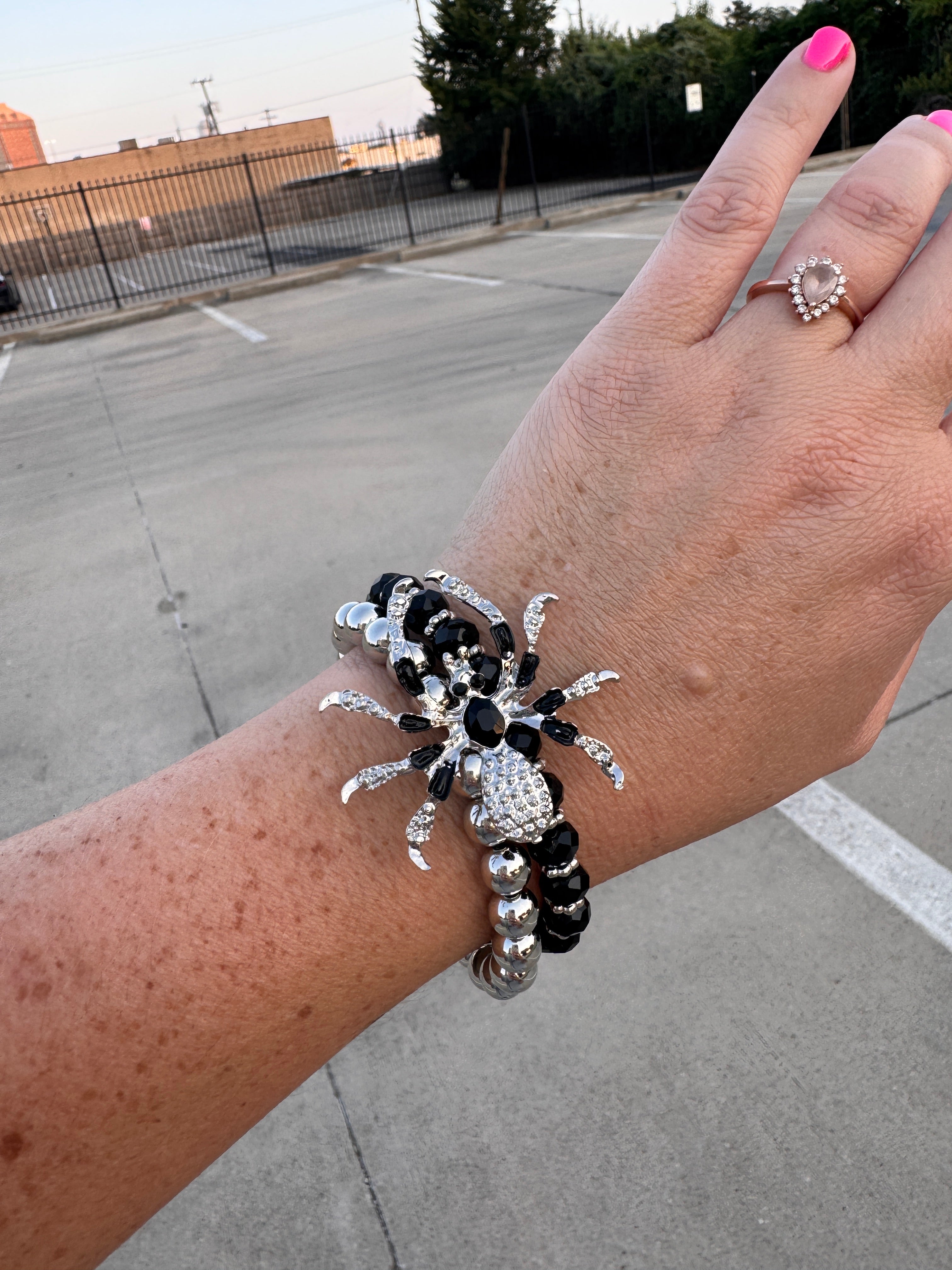 Spider Glass Beaded Bracelet