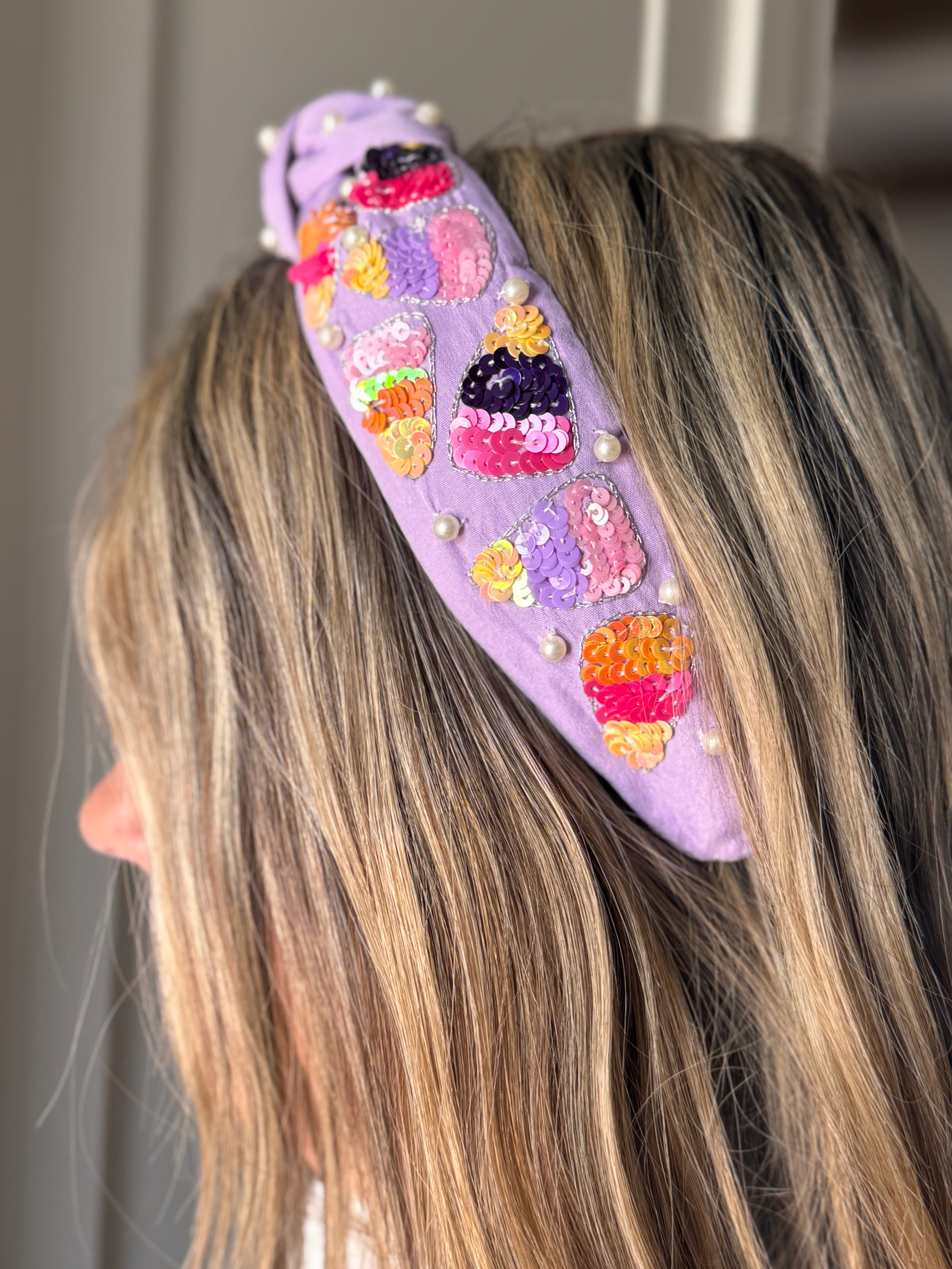 Colorful Candy Corn Beaded Headband