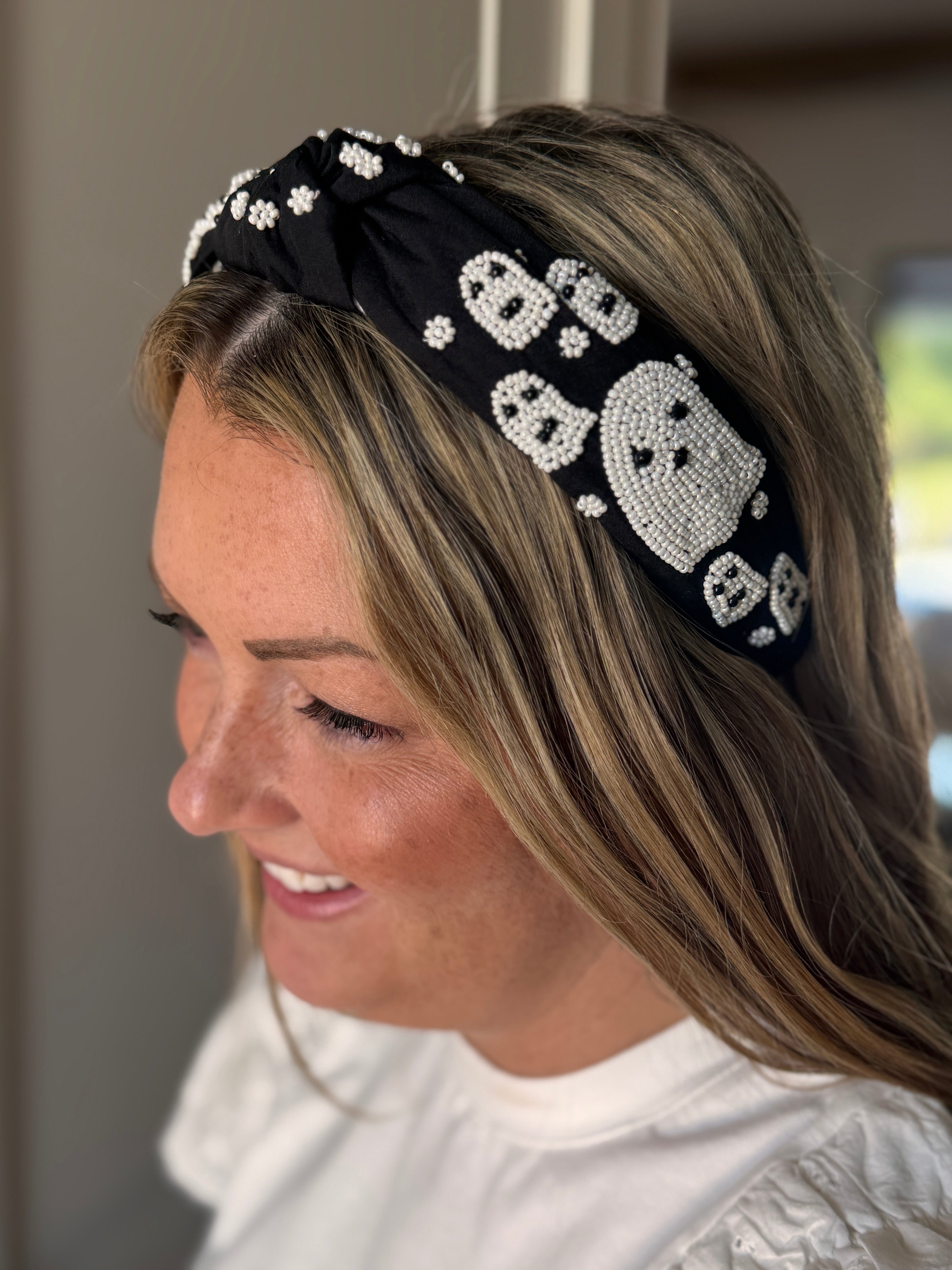 Ghosty Beaded Headband
