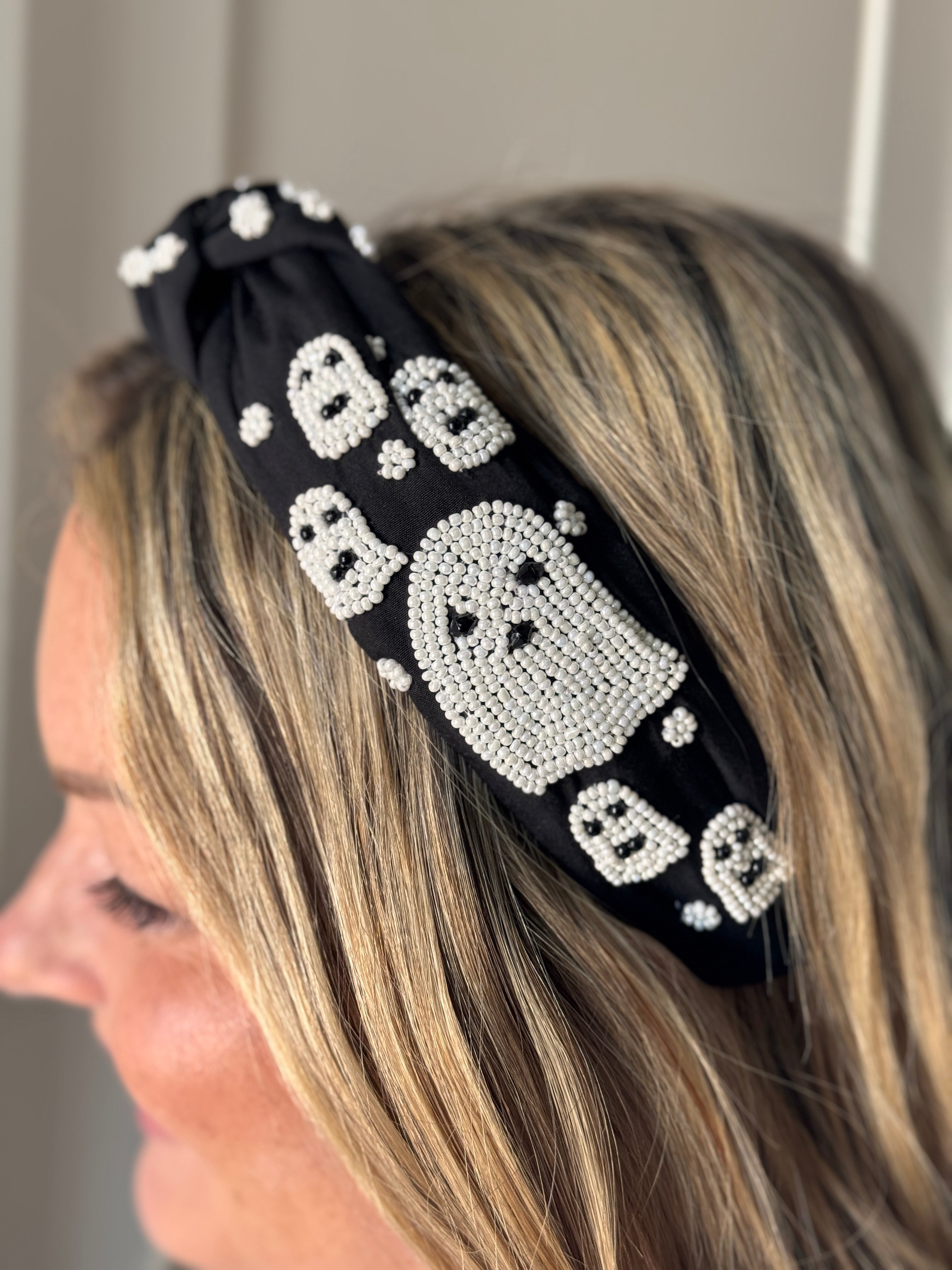 Ghosty Beaded Headband