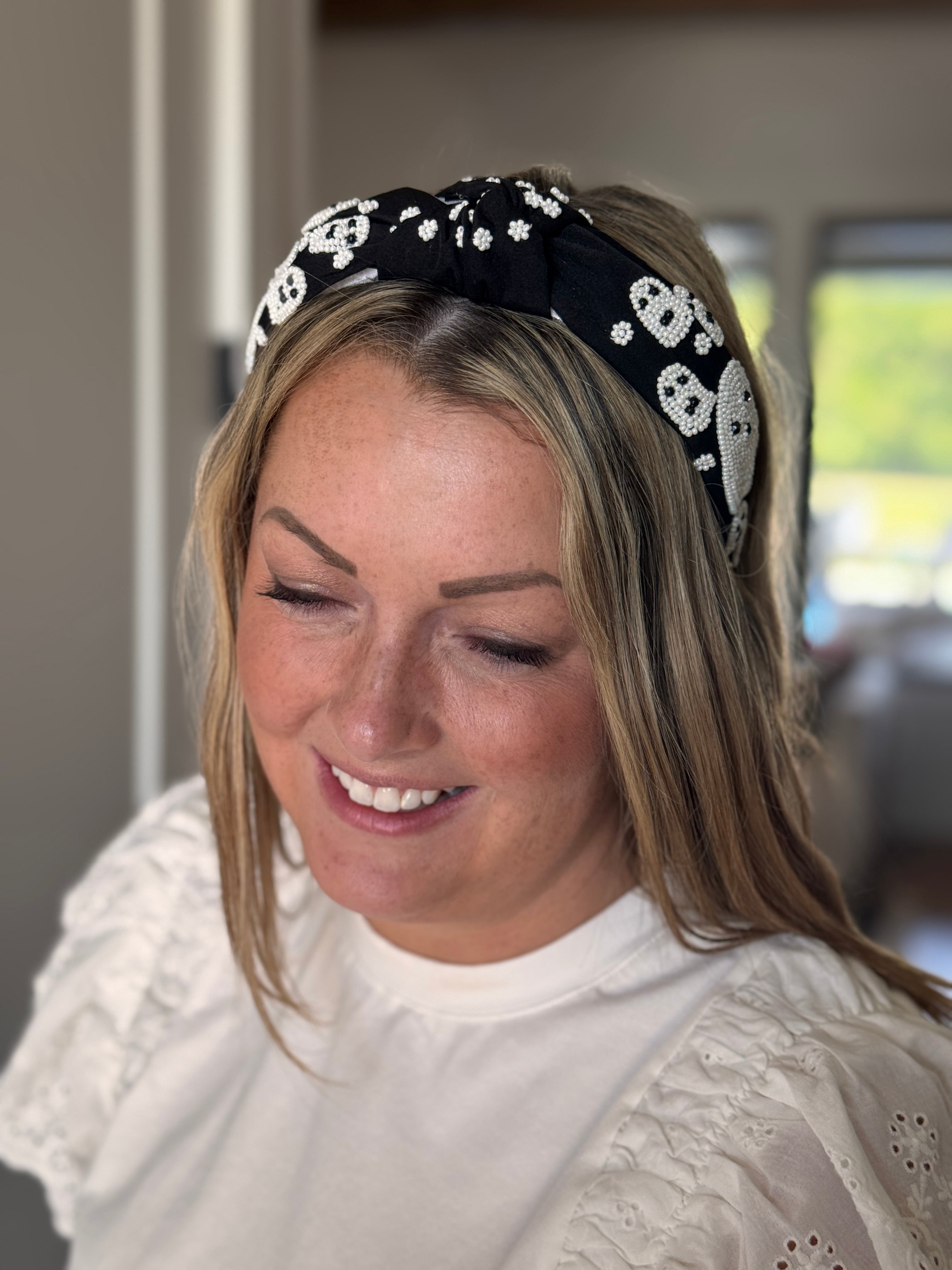 Ghosty Beaded Headband