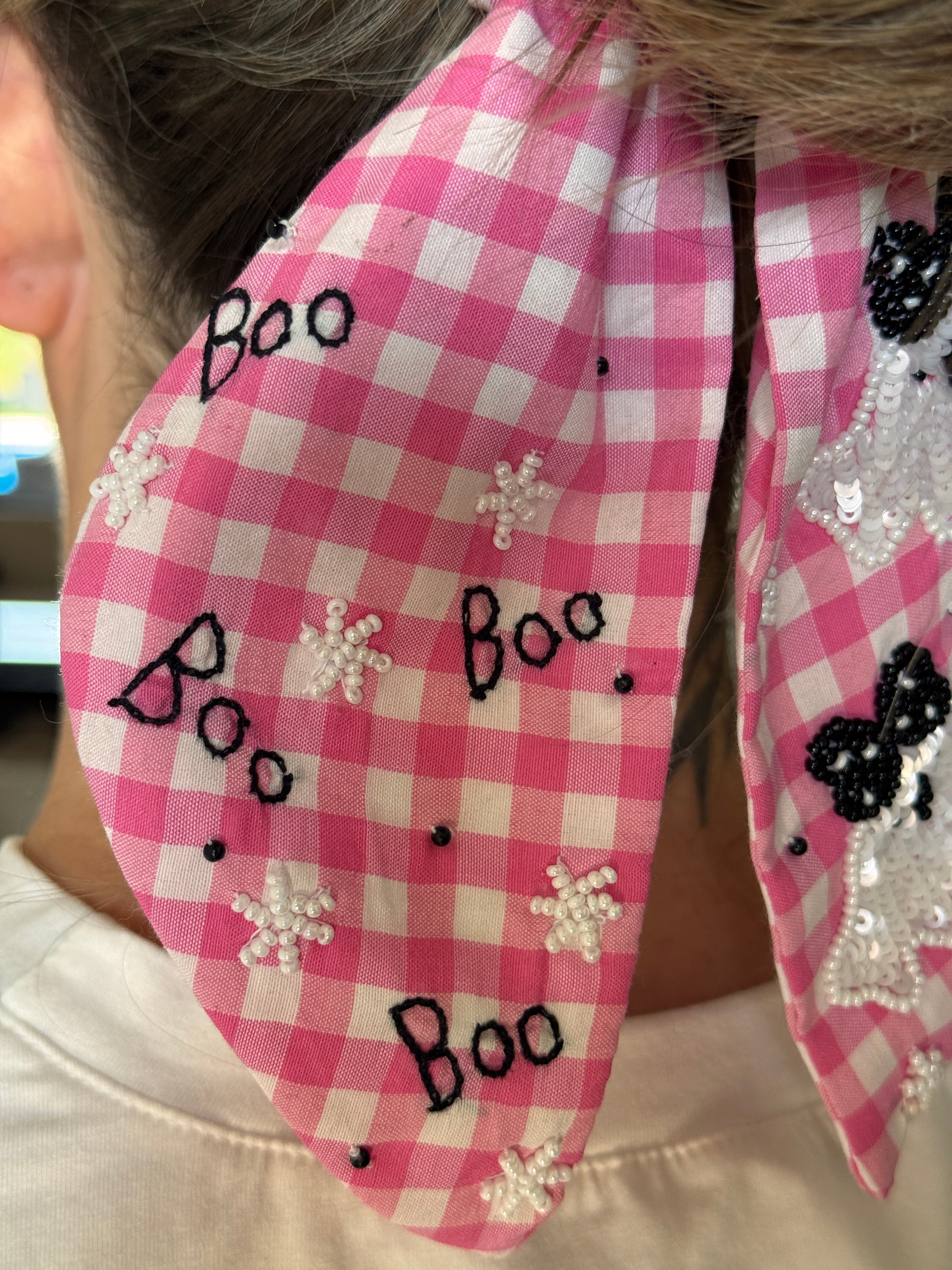 Ghosty Pink Gingham Scrunchie