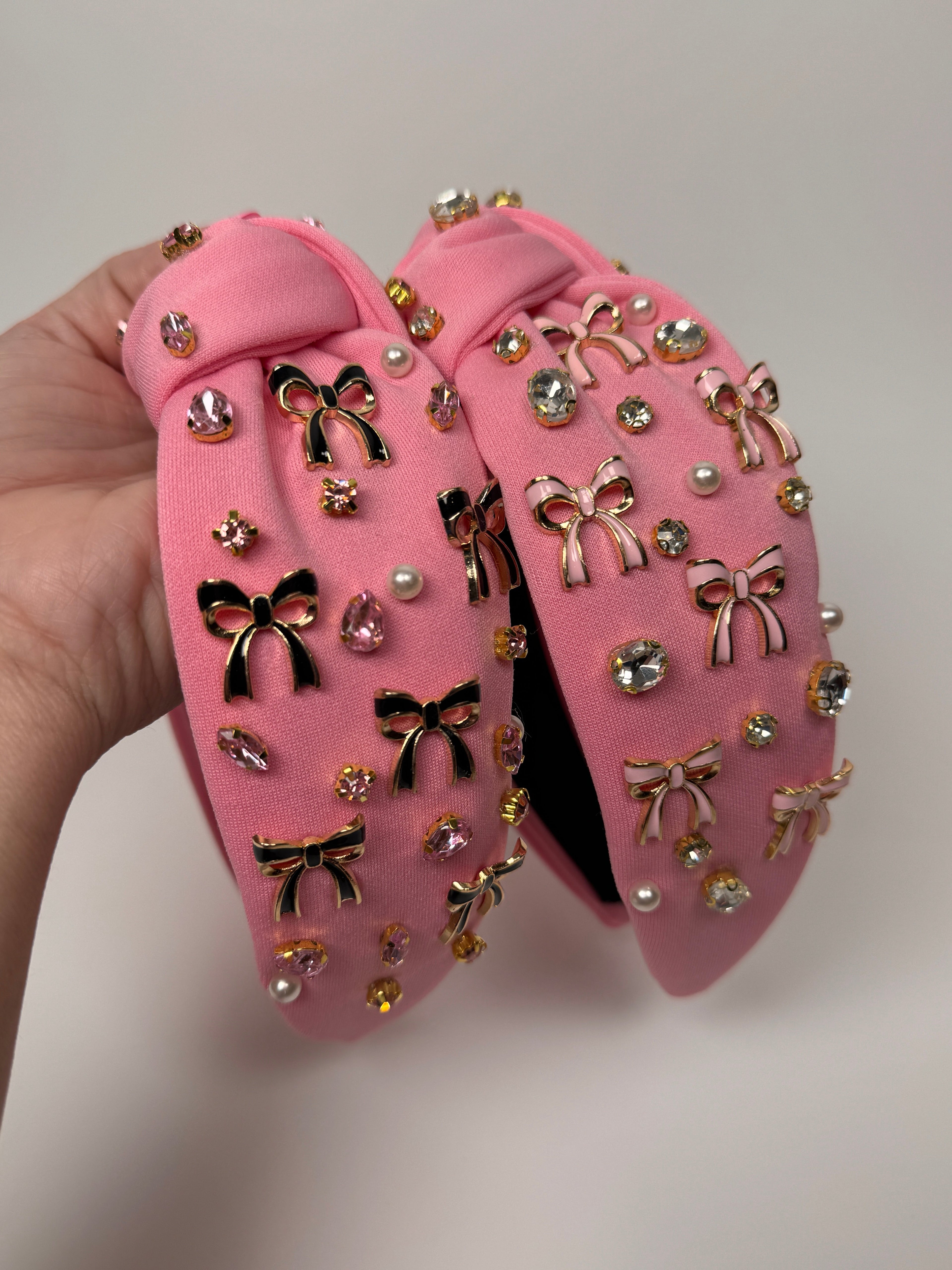 Coquette Crystal Pearl Bow Headband