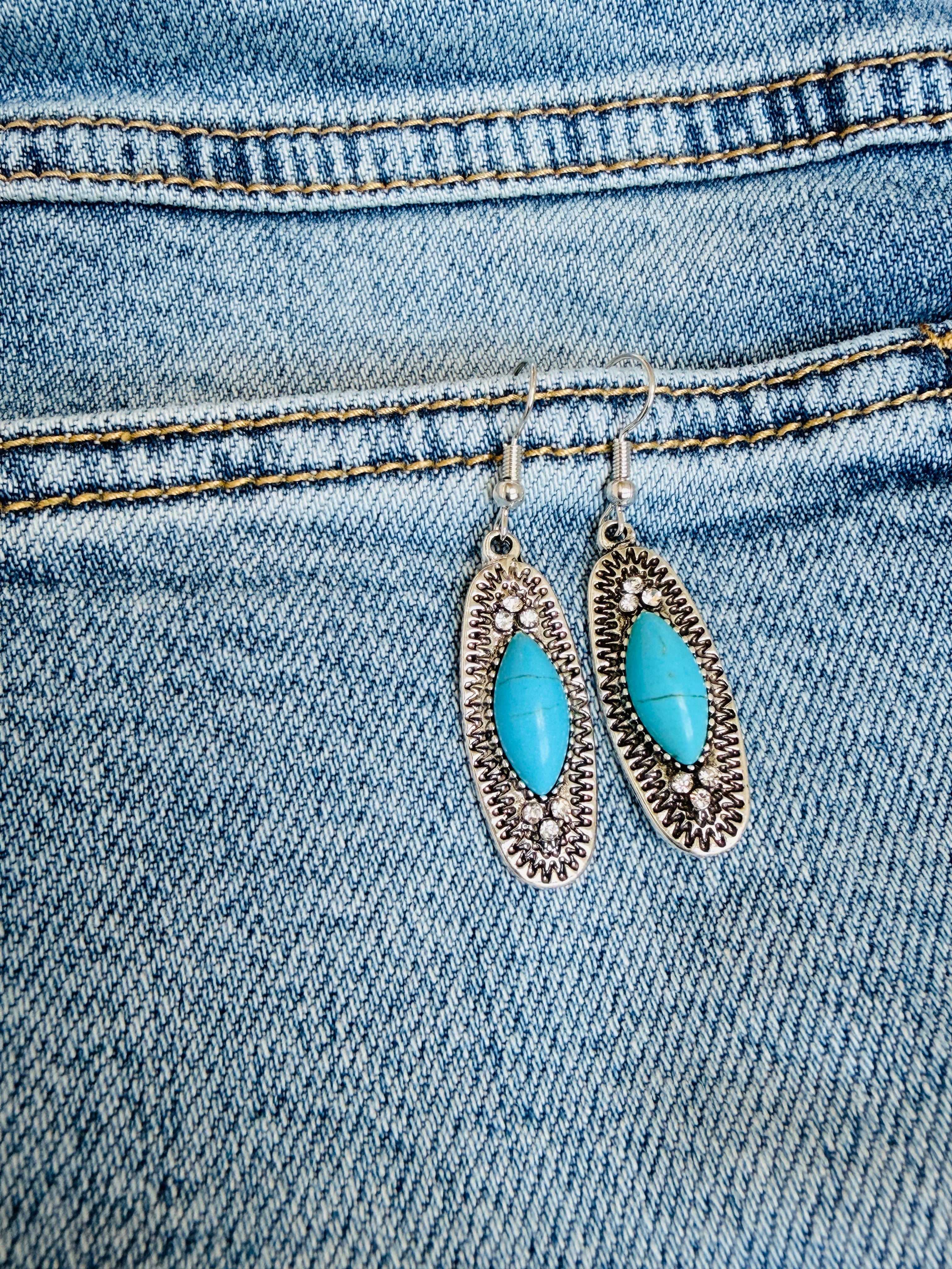 Western Sky Oval Stone Earrings