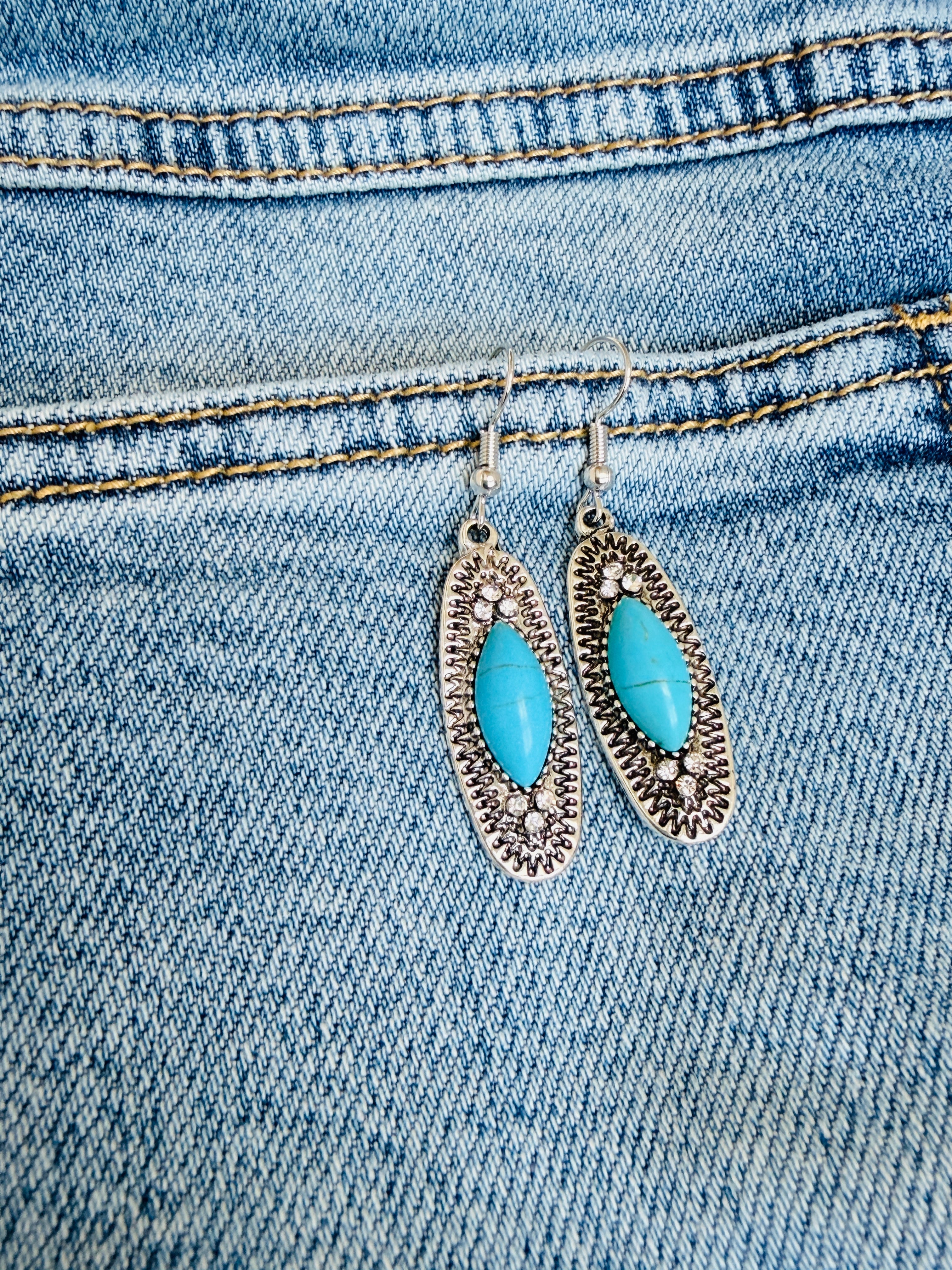 Western Sky Oval Stone Earrings