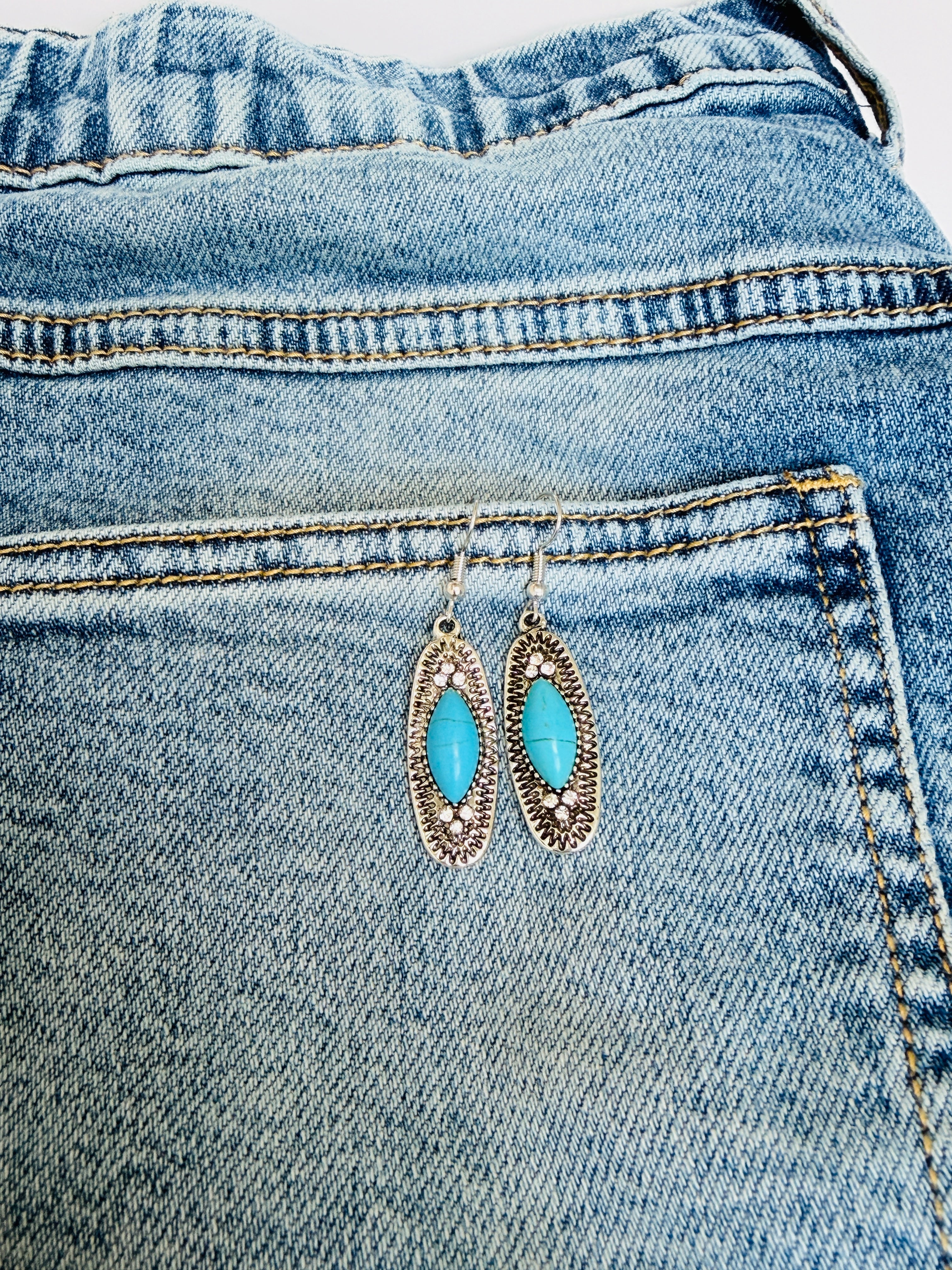 Western Sky Oval Stone Earrings