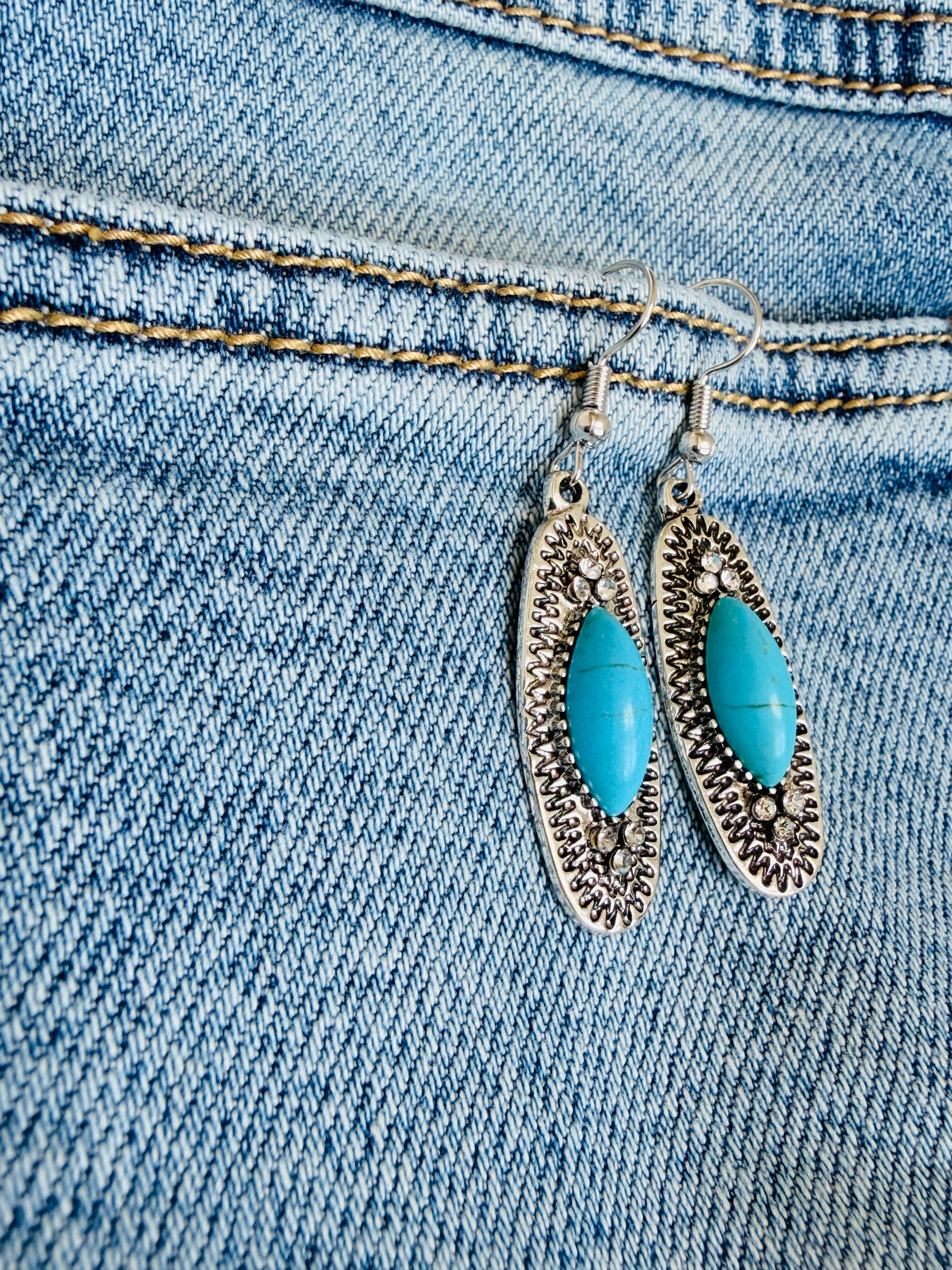 Western Sky Oval Stone Earrings