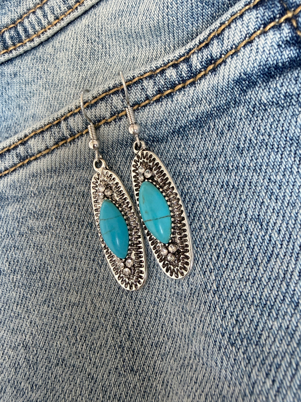 Western Sky Oval Stone Earrings