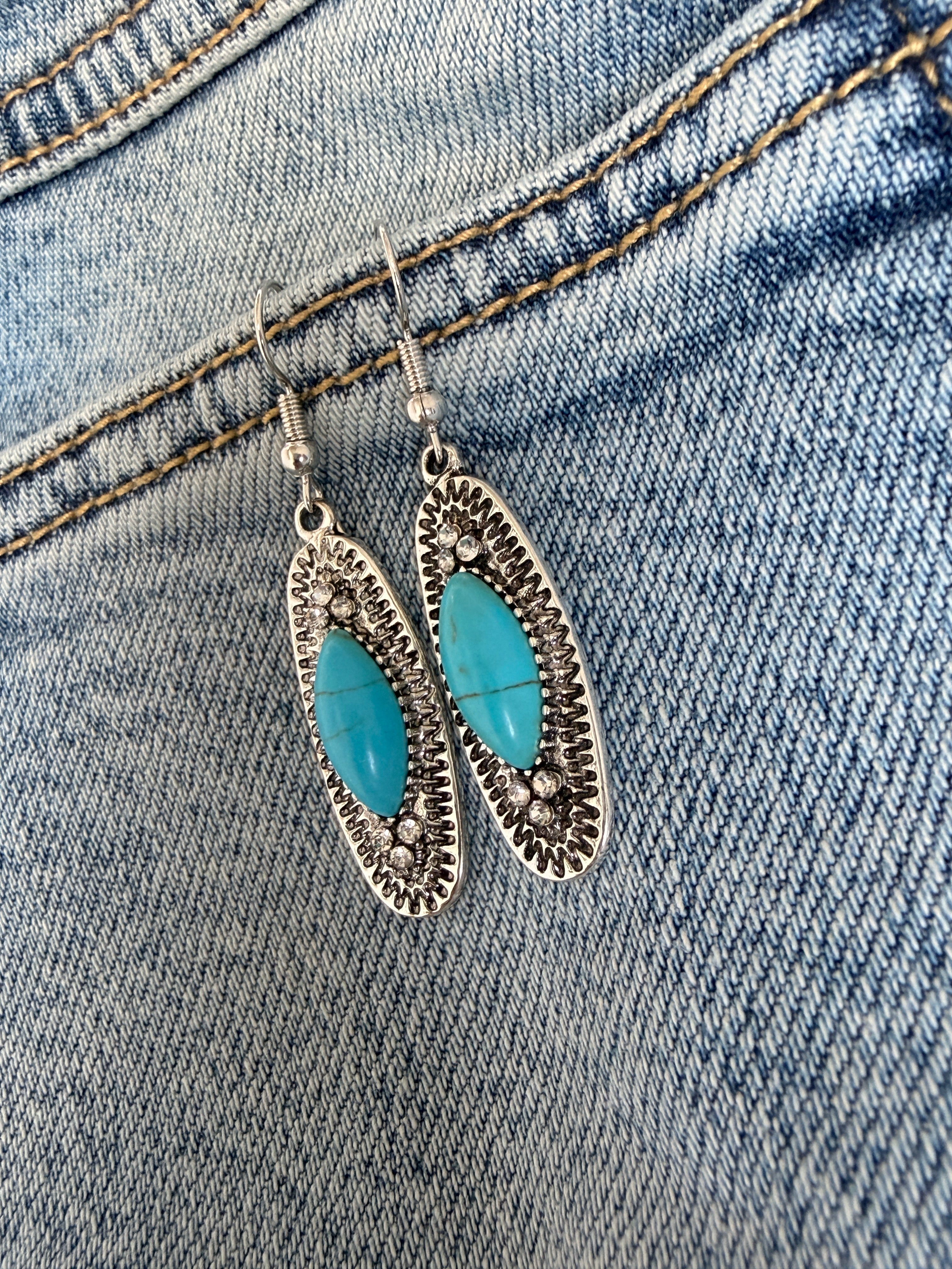 Western Sky Oval Stone Earrings