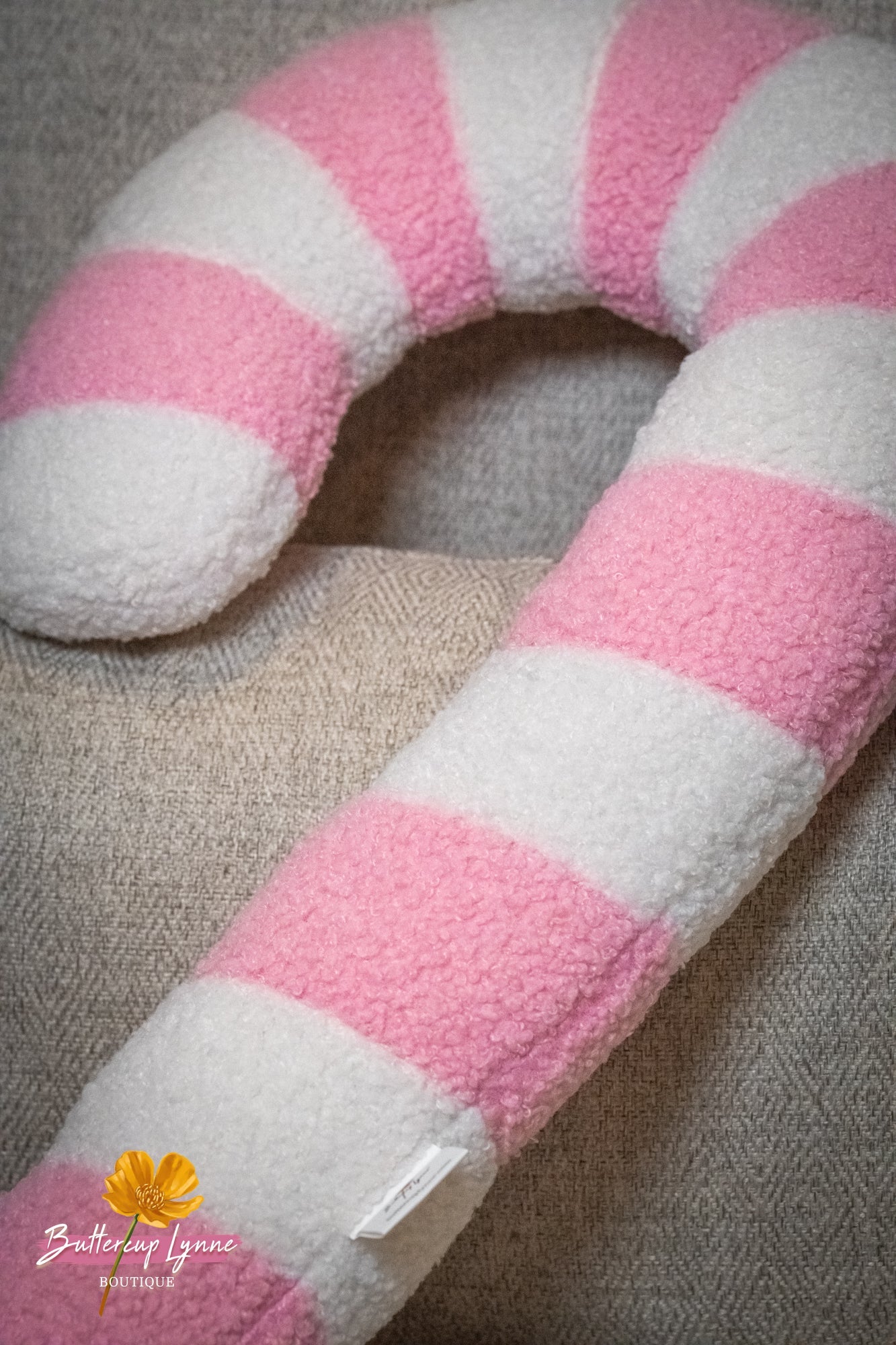 Pink Sugar Candy Cane Pillow