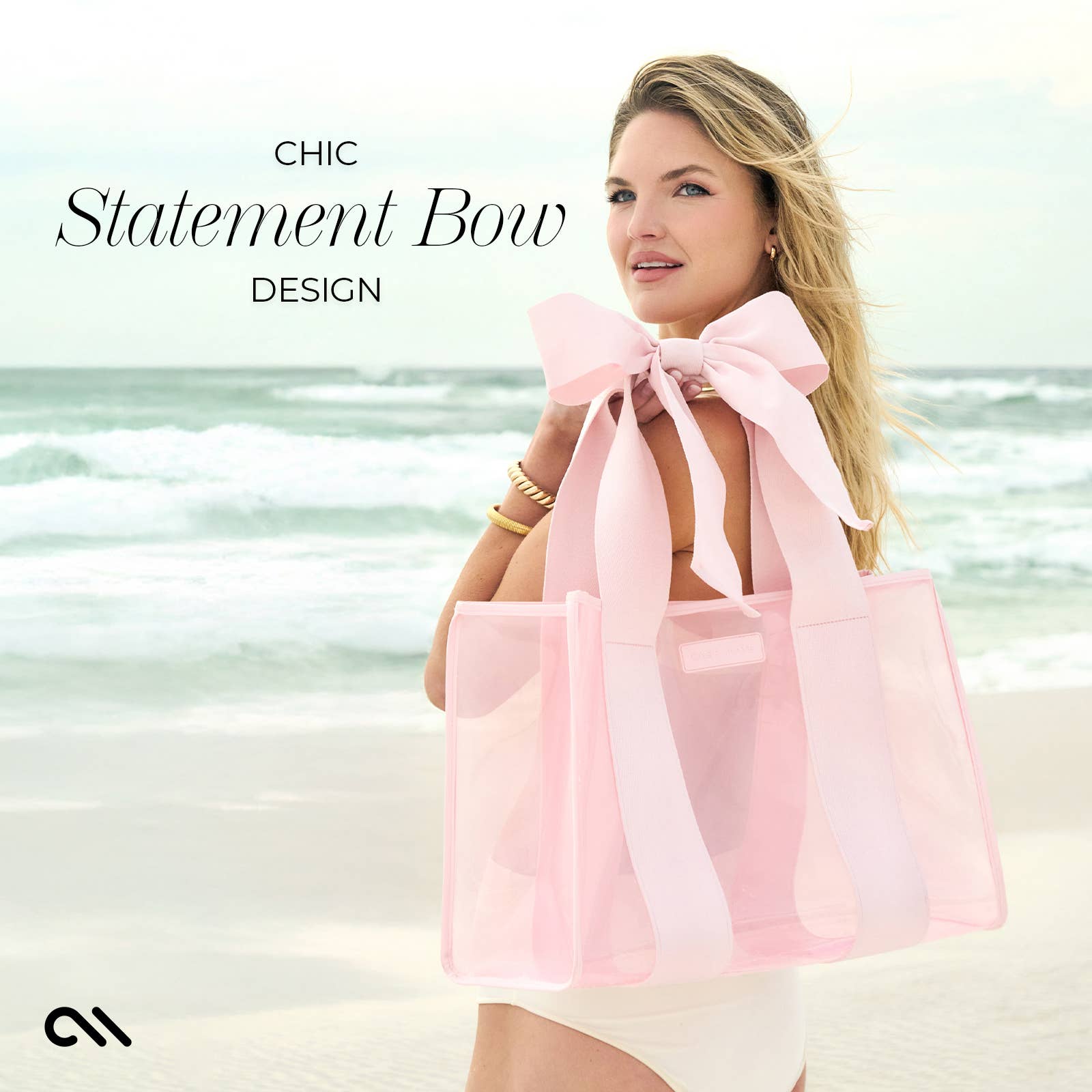 Special Edition Bow Beach Tote With Phone Pouch