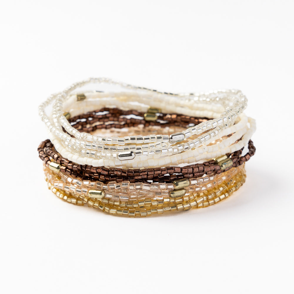 Chelsea Luxe Beaded Bracelet Set – Mixed Metallic