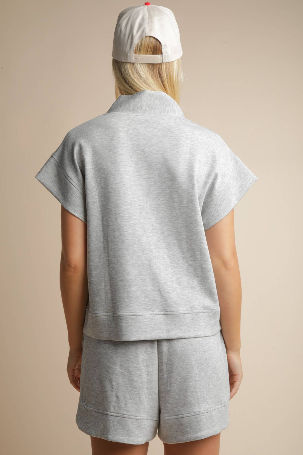 NT12155SET-Comfy Solid Knit Top & Shorts Set