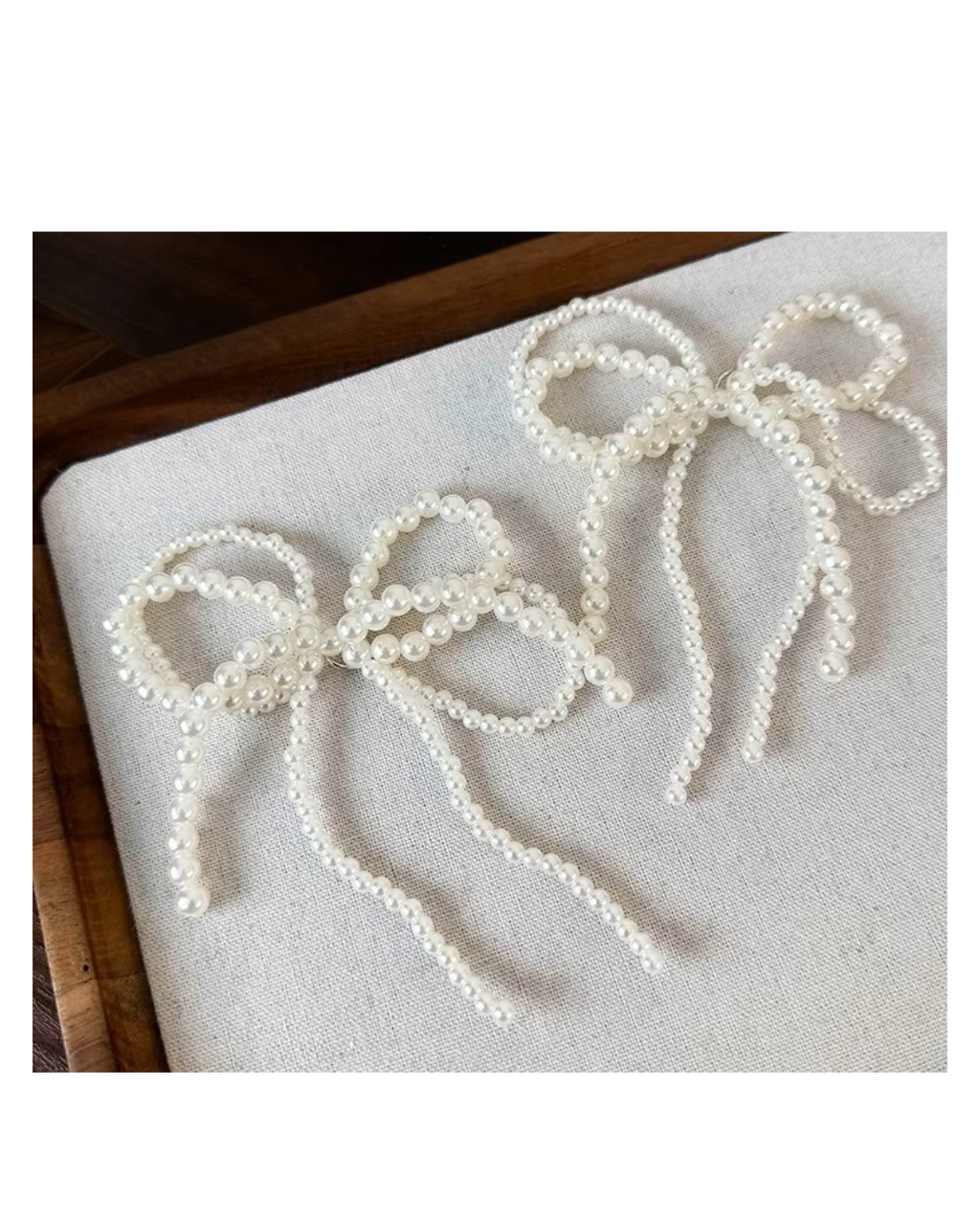 Pearl Bow Shoe Charm Set